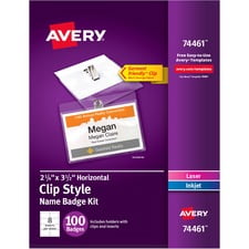 Avery AVE74461 Insert de Badge Laser/à Jet d'Encre