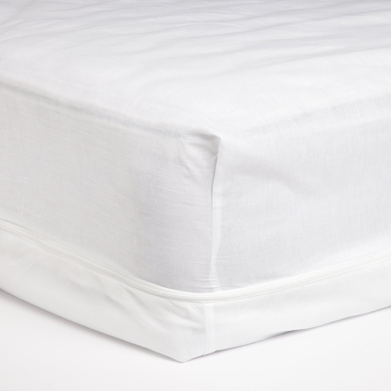 Adorable Poly-Cotton Touch Zippered Mattress Protector, White, Full ...