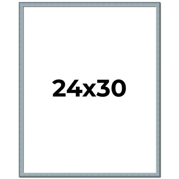 24x30 Frame Blue Scuffed Farm Board Solid Wood Picture Frame Width 0.75 Inches | Interior Depth 0.5