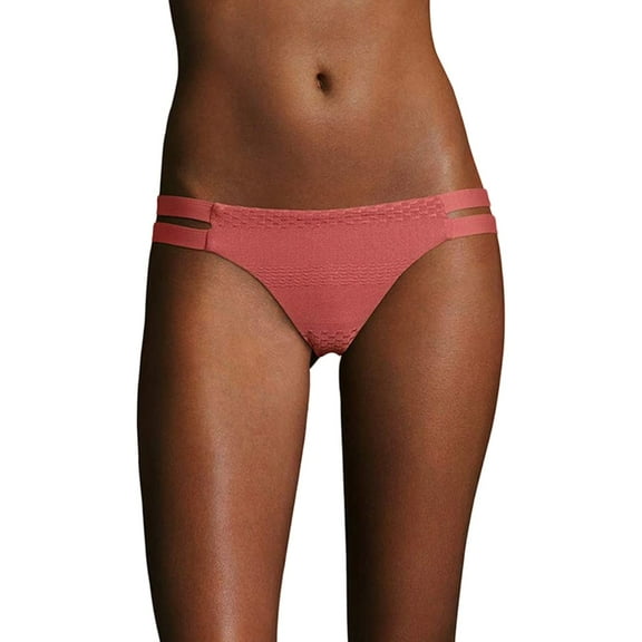Tavik Womens Chloe Textured Bikini Swim Bottom, Pink, Large