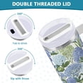 thumbnail image 3 of Yayeee 30oz Stainless Steel Tumbler with Straw and Handle Double-Wall Insulated Travel Water Bottle, Vibrant Hydrangeas Pattern, 3 of 8