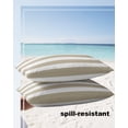 thumbnail image 6 of Outdoor Waterproof Throw Pillow Covers Set of 2 Classical Stripe Decorative Pillowcases Lumbar Outdoor Pillows Cushion Case 20x12 Inch Khaki Patio Pillows for Couch Sofa Bed Garden, 6 of 7