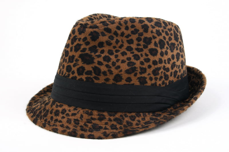 Leopard Print Fedora Soft Men Women Hat 501HF(BROWN) - Walmart.com