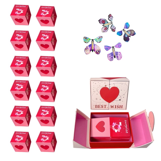 Aooww Christmas Eve Christmas Gift Surprise Bouncing Red Envelope Money Box Christmas Gift For Girlfriend, Romantic Home Gift Set,Pink-B