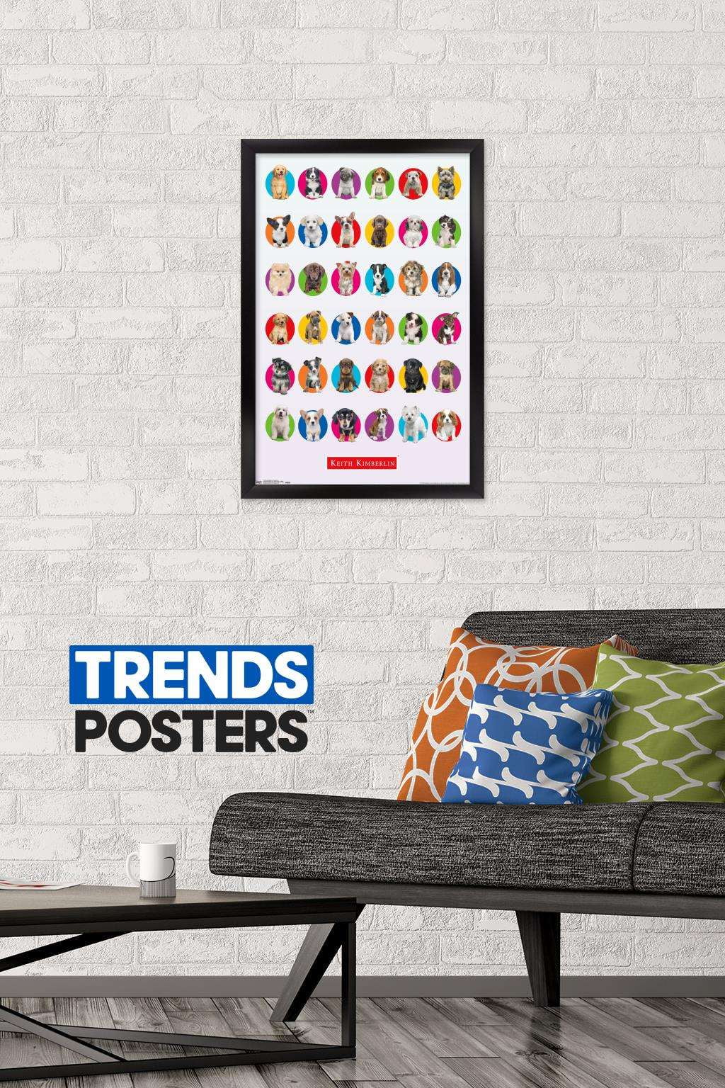 Keith Kimberlin - Puppy Grid Wall Poster, 14.725" x 22.375", Framed