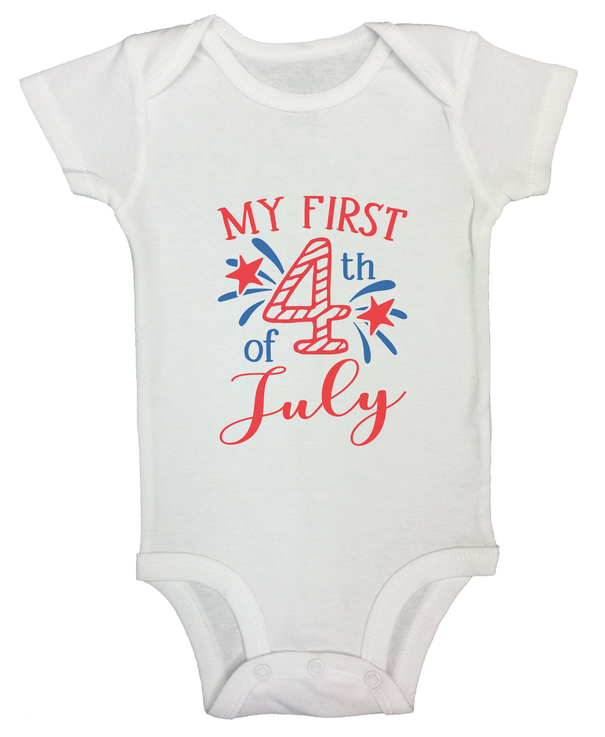 Infant Unisex Carters Brand White with Red trim My First 4th July Size 3M 6M 18M 