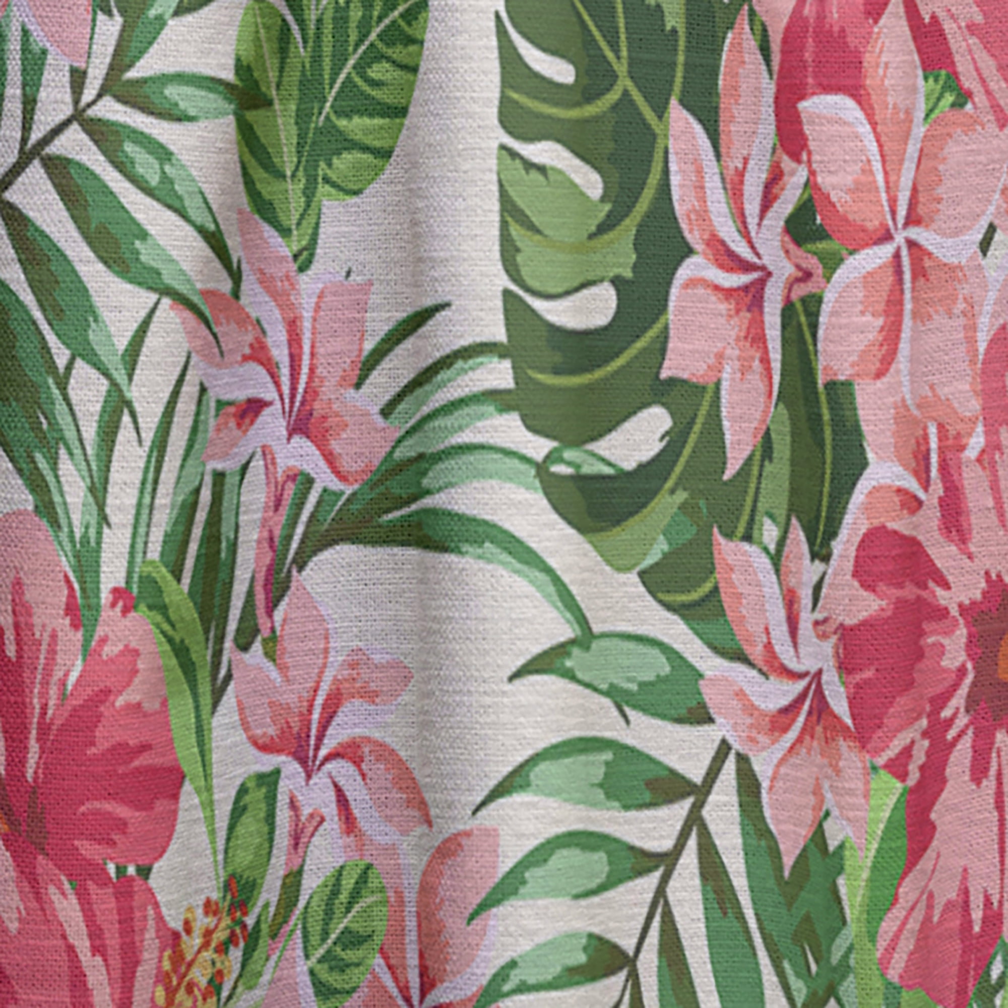 Designart 'Tropical Flowers and Leaves I' Mid-Century Modern Curtain Panel