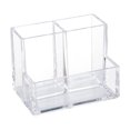 thumbnail image 1 of Portalápices de escritorio transparente y duradero para almacenamiento en la encimera Organizador de vasos para lápices de acrílico de 3 secciones, 1 of 6