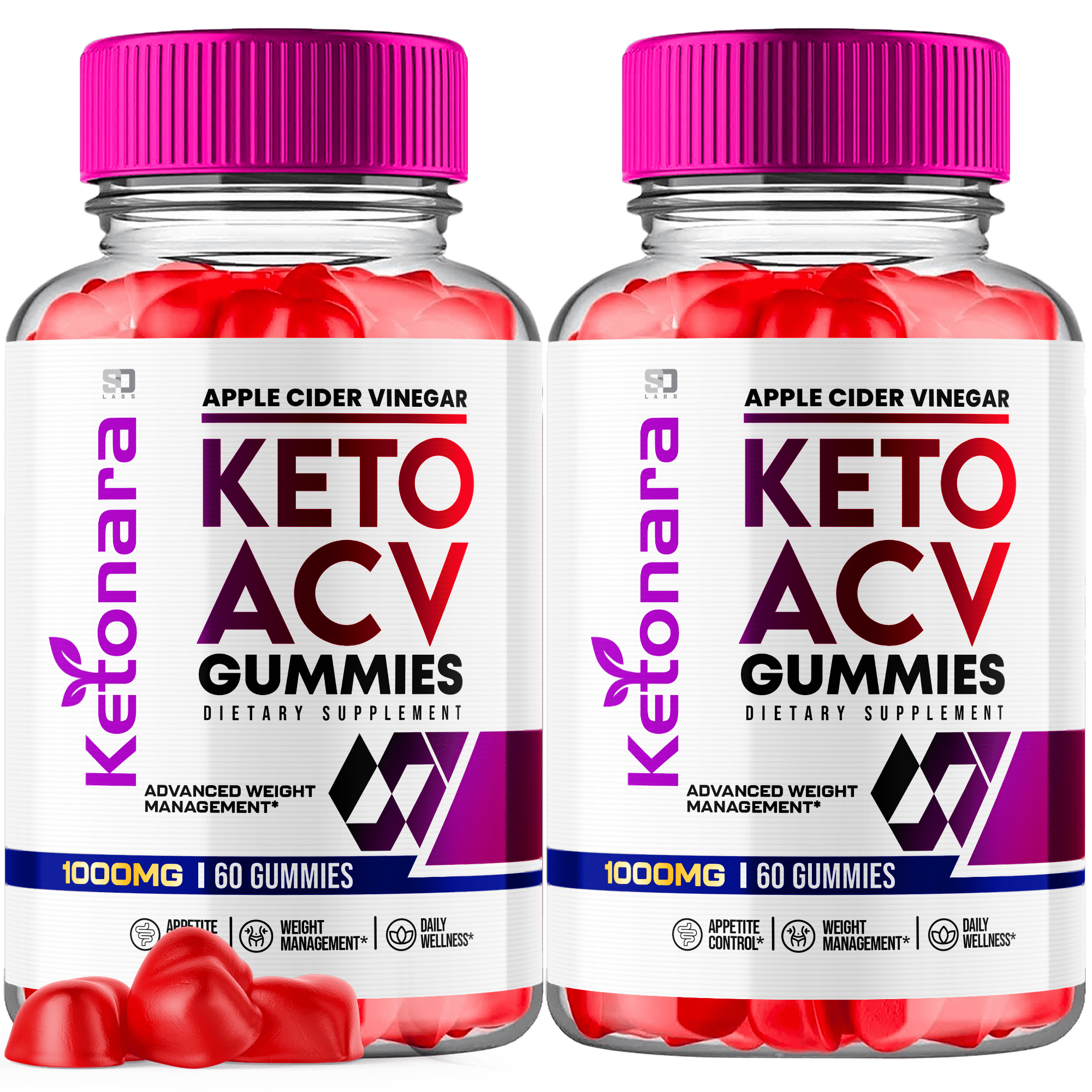 (2 Pack) Ketonara Keto ACV Gummies - Apple Cider Vinegar Supplement for Energy & Focus - Dietary Supplement Gummies with Apple Cider Vinegar Folate Vitamin B12 B6 Beet Root (120 Gummies)