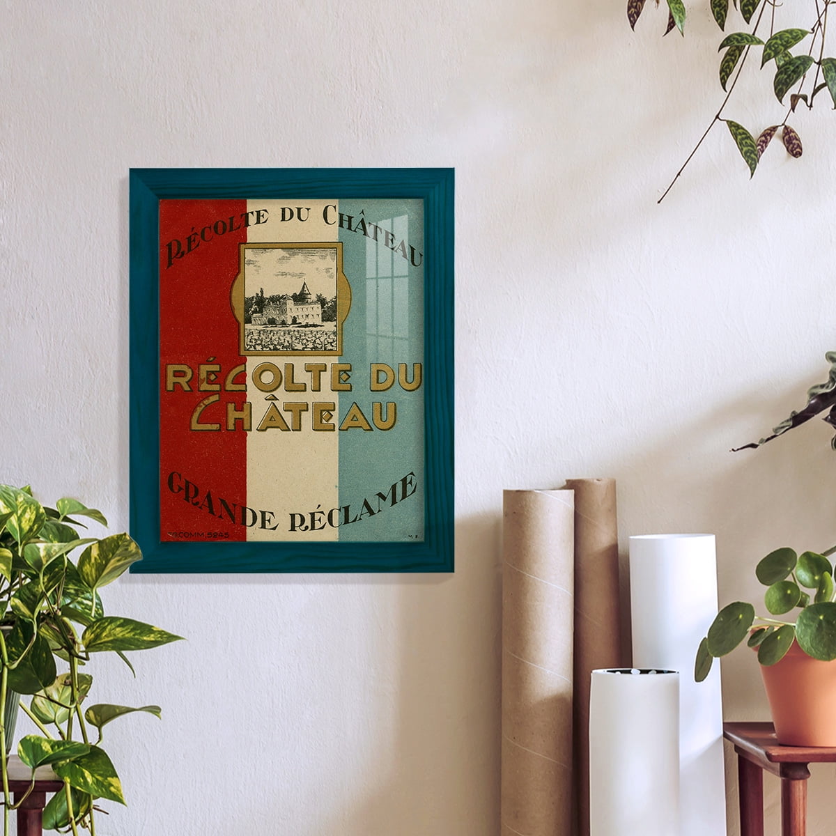 Recolte Du Chateau -Framed Print w/glass-Ocean Blue