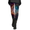 thumbnail image 2 of Endives Women's Legging High Waisted Milky Way Print Stretchy Yoga Legging Workout Pants Casual Daily Wear Blue, 2 of 7