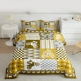 thumbnail image 2 of jejeloiu Motor Biker Bedding Comforter Set,Extreme Speed Motorcycle Twin Comforter SetsYellow White Grid Bedding Set For Children,Luxury Bedroom Decor Reversible,2-Piece, 2 of 8