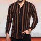thumbnail image 1 of Camisa de hombre Camisa abotonada Camisa casual Color negro rojo café Manga larga Raya Ropa de calle diaria Moda Casual Comodidad, 1 of 6