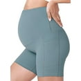 thumbnail image 4 of Luxtrada Women's Maternity Yoga Shorts Pregnancy Athletic Leggings Pants Comfort Gym Booty Yoga Pants with Pockets, 4 of 6