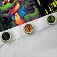 thumbnail image 4 of jejeloiu Cute Cartoon Dinosaur Black Out Curtains,Kawaii Dino Silhouette Curtains Pack of 2 (42x63 Each),Green Black Orange Bedroom Curtains For Kids,Super Cozy Room Decor, 4 of 6