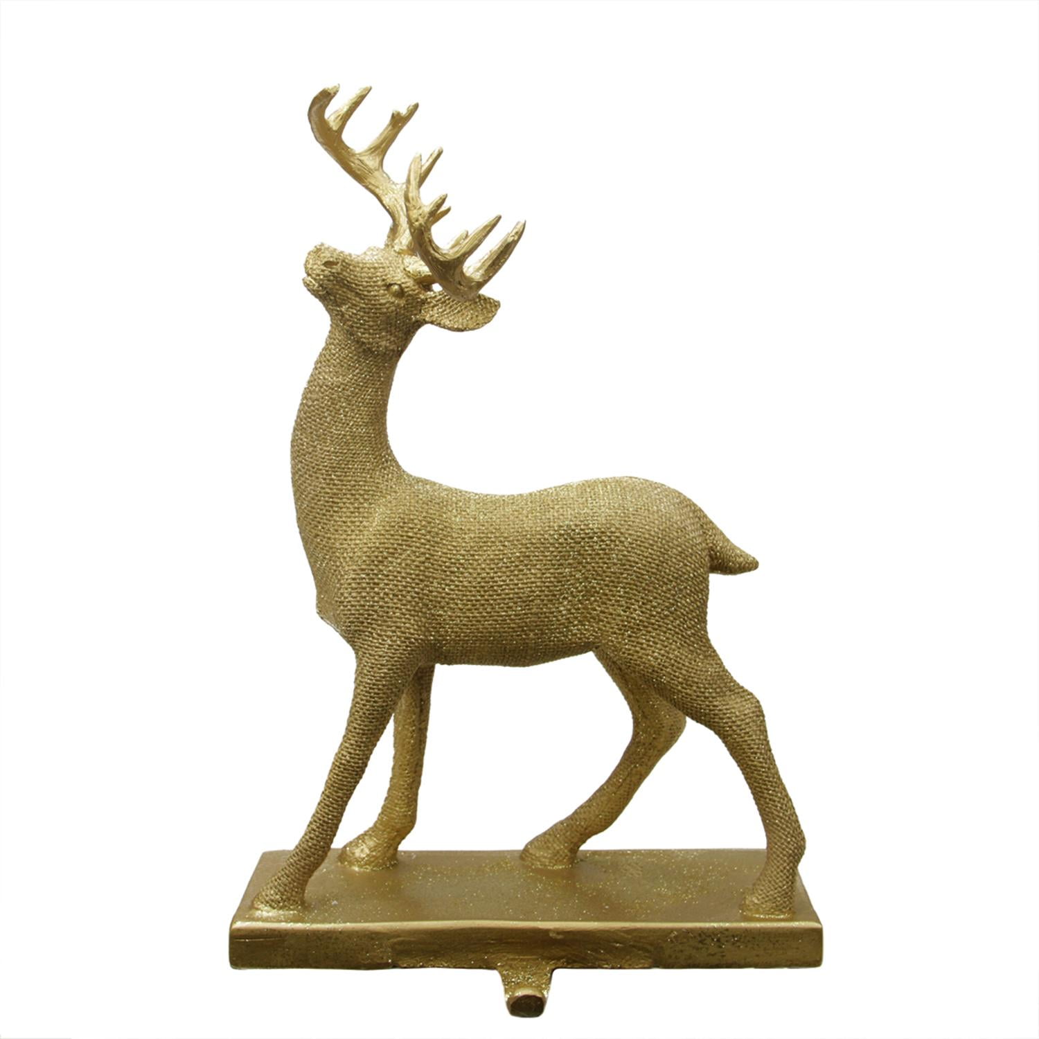 15 5 Embellished Gold Lodge Style Standing Deer Decorative Christmas Stocking Holder Walmart Com Walmart Com