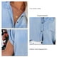 thumbnail image 4 of Blusa de mezclilla de manga corta Turn Down Collar Front Pocket Single Breasted Denim Camisa Top para mujeres, 4 of 5