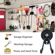 MUTUACTOR Strong Garage Magnetic Hooks, 2 Pack Heavy Duty Storage Utility Magnet Hooks with Anti-Slip Coating for Indoor & Outdoor Hanging (Black)