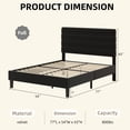thumbnail image 2 of 4 EVER WINNER Full Platform Bed Frame, Horizontal Stitched Black Velvet Headboard, Heavy-Duty Slat Support, Noise-Free Mattress Foundation, No Box Spring, 2 of 9