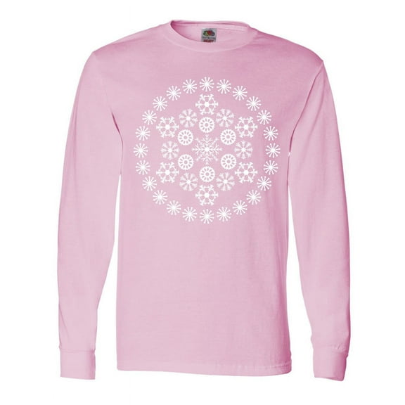 Inktastic Circle of Snowflakes Christmas, Winter Holiday Long Sleeve T-Shirt