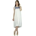 thumbnail image 3 of Bimba Women Sleeveless Rayon White Dress Summer Wear Short Tunic, 3 of 6