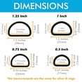 thumbnail image 3 of Metal D Ring Non Welded D-Rings Nickel Plated Silver Assorted 0.5 Inch, 0.75 Inch, 1 Inch, 1.25 Inch (100 Pack), 3 of 7