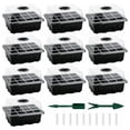 thumbnail image 1 of Mini invernadero para plántulas, paquete de 10 mini invernaderos para plantas de 120 celdas, bandeja para plántulas con bandeja y tapa, bandejas para plántulas duraderas para interiores, caja de, 1 of 5