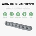 thumbnail image 3 of Essager Cable Organizer Home Office Desktop Phone Keyboard Mouse desktop cable organizer desktop Cable Holder Adhesive Cord Clip, Grey, 7 Slots, 3 of 7