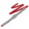 thumbnail image 2 of D-GROEE Rhinestone Bridal Belt with Satin Ribbon Crystal Wedding Belt Bridesmaid Sash Women Dress Accessories, 2 of 7