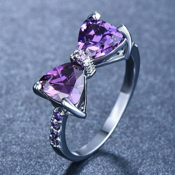 Women's Fashion Purplish Red Zircon Colored Diamond Ring