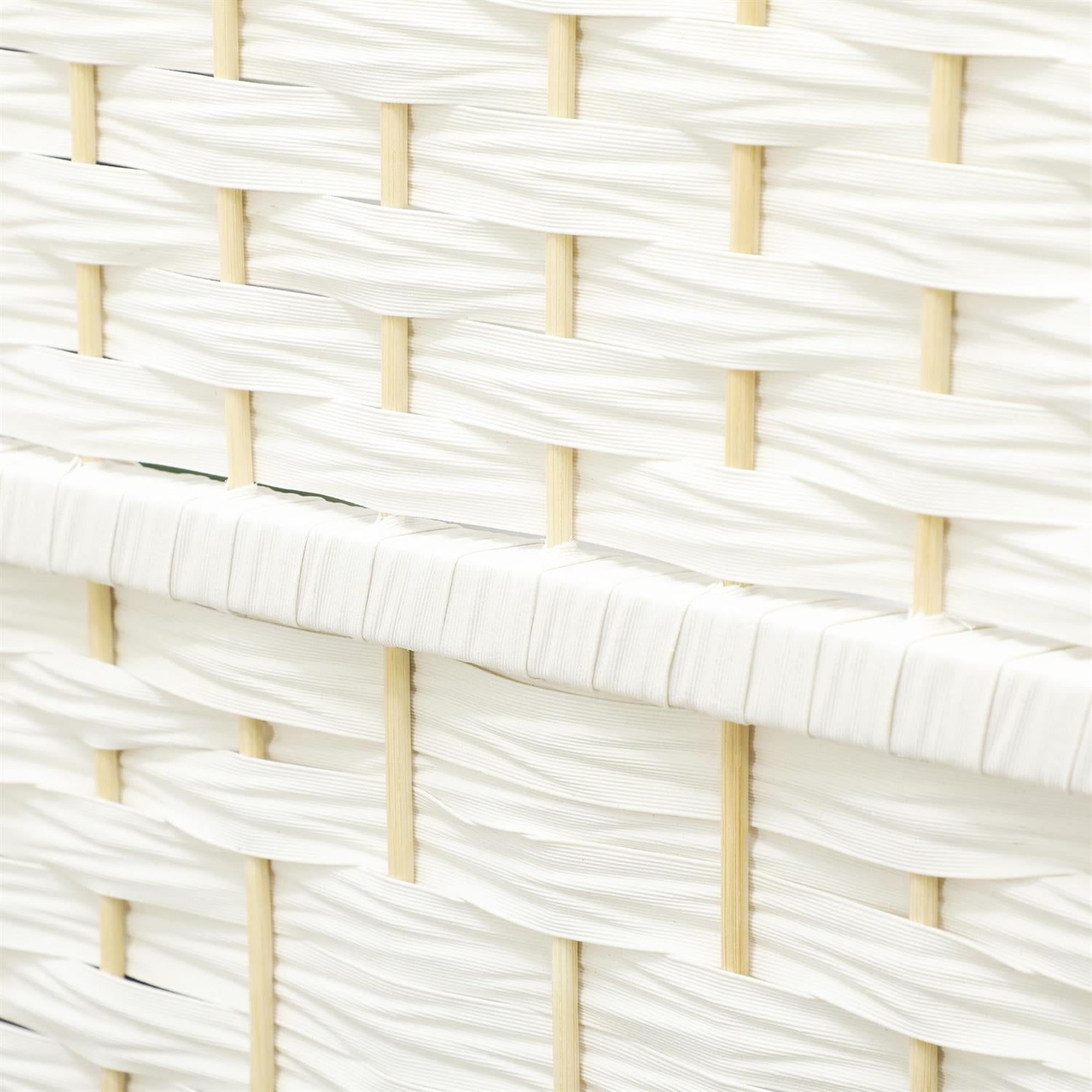 Demi Bonn 6' Tall Folding Room Divider Screen, 6 Panel Wood Partition Privacy Screen for Home Office Decor, Space Separation, White