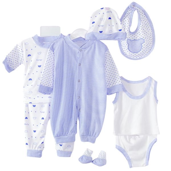 SNHENODA Newborn Baby Boys 8 Pc Layette Baby Shower Gift Set