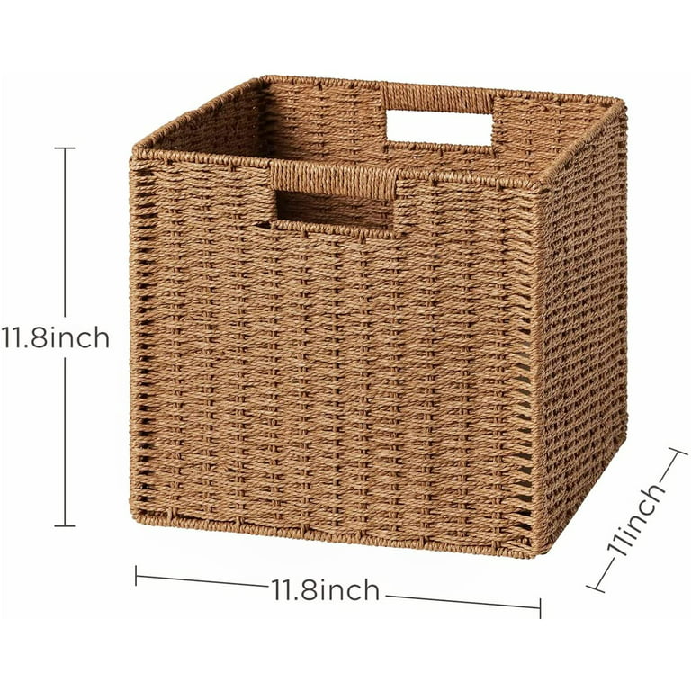 Lawei 8 Pack Large Plastic Storage Basket with Handle - 15 x 10 x 3 Inch  Pantry Organizer Basket Bins Desktop Paper Storage Basket for Organization