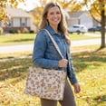 thumbnail image 6 of Women's canvas tote bag, women's crossbody bag, large canvas handbag, canvas tote bag with pockets and compartments.（flower）, 6 of 6
