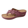 thumbnail image 3 of DXOUPM Sandales pour Femmes à Plateforme Compensée Sandales de Plage Sandales à Fleurs Strass Chaussures d'Été, 3 of 4