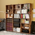 thumbnail image 5 of IRONCK Bookcases Floor Standing 6 Tier Shelves 70in Tall for Home Office, Vintage Brown, 5 of 7