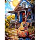 thumbnail image 1 of Pintura de diamante 5D DIY, kit de guitarras con taladro redondo completo, decoración del hogar, 30x40cm, 1 of 9