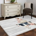 thumbnail image 6 of Rectangle Rug 4x6ft Area Rug, Cow Farmhouse Animal Area Rugs for Living Room Bedroom, Country Sheep Retro Plank Floor Mat Non-Slip Non-Shedding Carpet Indoor Accent Rugs, 6 of 9
