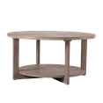 thumbnail image 4 of COZAYH Round Wood Coffee Tables with Storage, Rustic Farmhouse Coffee Table with Distressed Wood Top, Large Circle Table for Living Room, Natural Wood Color, 32Dx32Wx19.5H in, 4 of 8