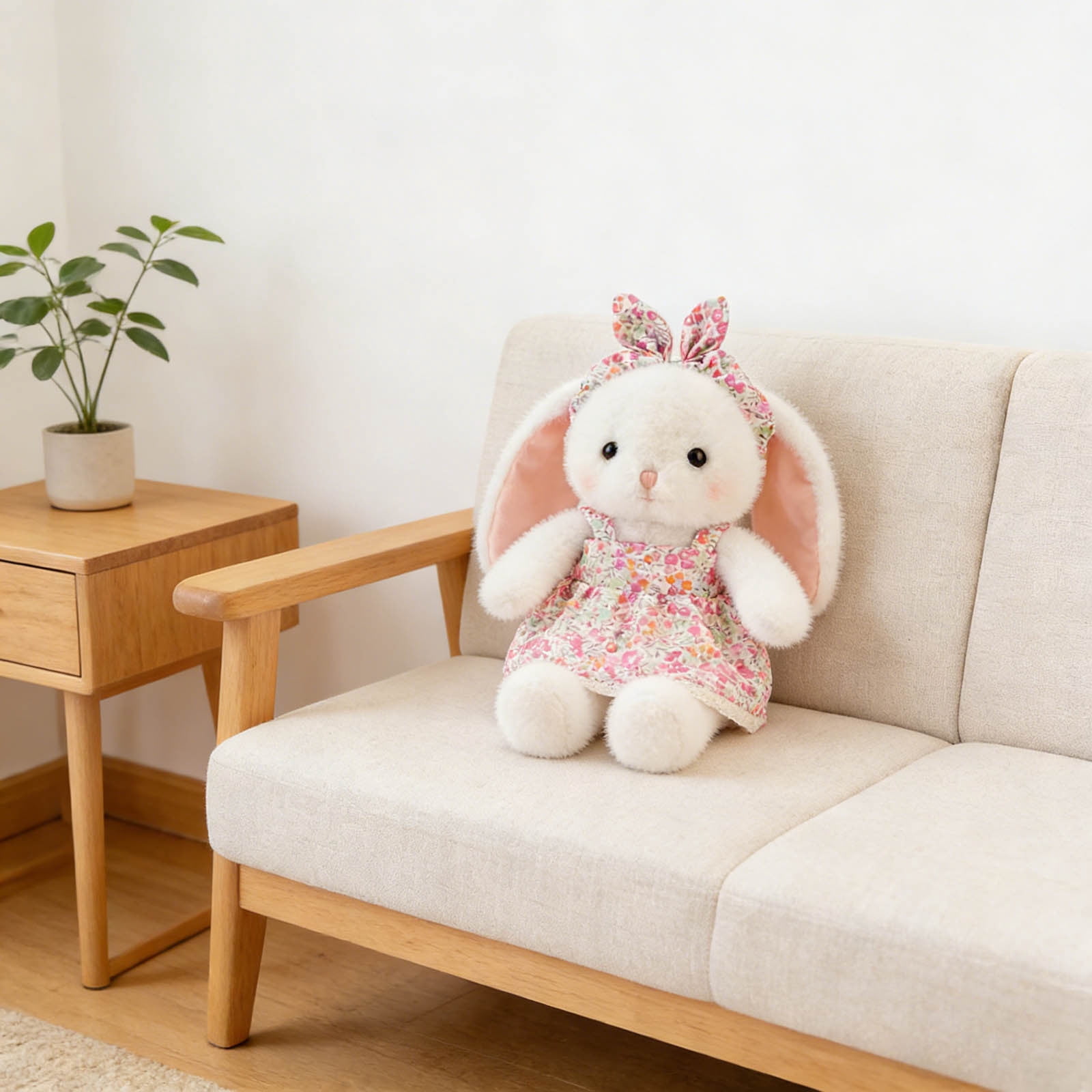 Easter Bunny Plush Toy, Cute Floppy Rabbit Stuffed Animal Doll, Soft Huggable Bunny for Bedtime Snuggles, Spring Festival Decor, Birthday Gift for K-ids, Easter Basket Stuffer