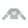 thumbnail image 3 of Pull pour Femmes Manches Longues Col Tricoté Cœur Ample Fête de Rue Chemise Décontractée Rose TG, 3 of 5