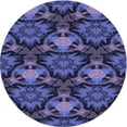 thumbnail image 1 of Ahgly Company Indoor Round Patterned Midnight Blue Area Rugs, 5' Round, 1 of 6