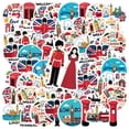 thumbnail image 3 of 35pcs-100pcs British Sticker Pack Stationery Stickers Travel Stickers Kids Stickers for Suitcase Laptop Guitar, 3 of 9