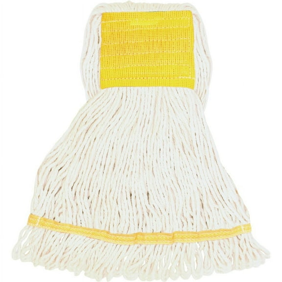 Genuine Joe GJOSWH5B, Wide Band Synthetic Blend Mophead, 1 Each, White - Synthetic Fiber, Cotton, Rayon | Bundle of 2 Each