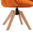 thumbnail image 6 of Swivel Armchair, Mid Century Velvet Accent Chair, Upholstered Reading Chair, Cute Writing Desk Chair, Kitchen Dining Chair, for Home Office Living Room Bedroom, Orange, 6 of 7