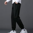 thumbnail image 5 of Sweatpants for Men Elastic Waist Drawstring Loose Fit Straight Pants Casual Athletic Workout Trousers with Pockets, 5 of 8