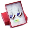 thumbnail image 2 of SoulBreezeCollection Patriotic American USA Flag Heart Dangle Drop Earrings 4th of July Independence Day Gift (Heart Hook), 2 of 3