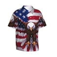 thumbnail image 2 of Daiia USA Eagle with Spread Wings Hawaiian Shirt for Men Gentle Cotton Regular Short Sleeve Casual-Medium, 2 of 9