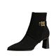 thumbnail image 1 of NECHOLOGY Botas Mujer Adulto Femenino Zapatos Botines de mujer Mujeres Damas Vintage Tobillo Punta estrecha Casual Solo Zapatos Botas (Black, 7.50), 1 of 7