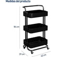 thumbnail image 4 of Carrito Organizador Bluelander de Metal Negro, 4 of 5